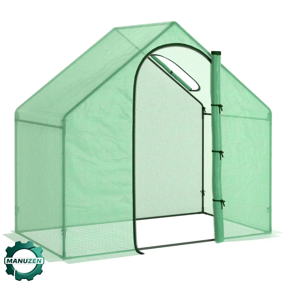 Mini-serre de jardin verte à porte zippée – 180 × 100 × 168 cm – vue principale