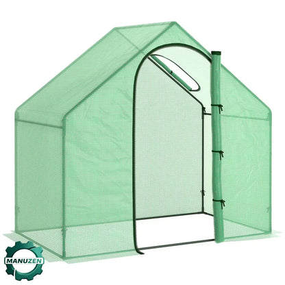 Mini-serre de jardin verte à porte zippée – 180 × 100 × 168 cm – vue principale