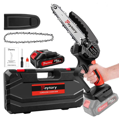 Mini tronçonneuse 21 V 6 pouces – 1 ou 2 batteries - 6 pouces – avec 1 batterie / Allemagne - mini tronçonneuse 21V 6