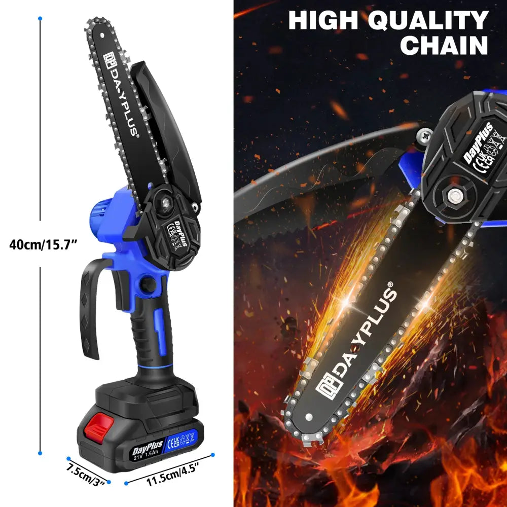 Mini tronçonneuse sans fil 15 cm – 2 batteries 1,5 Ah - Mini tronçonneuse + 2 batteries / France - Mini tronçonneuse