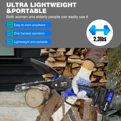 Mini tronçonneuse sans fil 15 cm – 2 batteries 1,5 Ah - Mini tronçonneuse + 2 batteries / France - Mini tronçonneuse