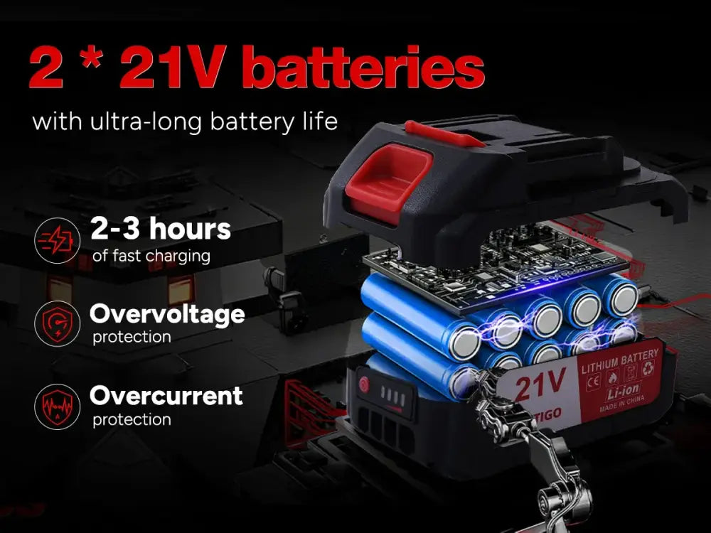 Mini tronçonneuse sans fil 8 pouces 800 W – 2 batteries 4 Ah - Rouge / 20 cm – 8 pouces / 2 batteries – France - Mini