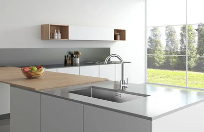 Mitigeur de cuisine en inox noir ou brossé – eau chaude et froide - Robinet de cuisine