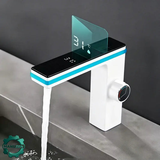 Mitigeur de lavabo à affichage numérique de température – variante Blanc