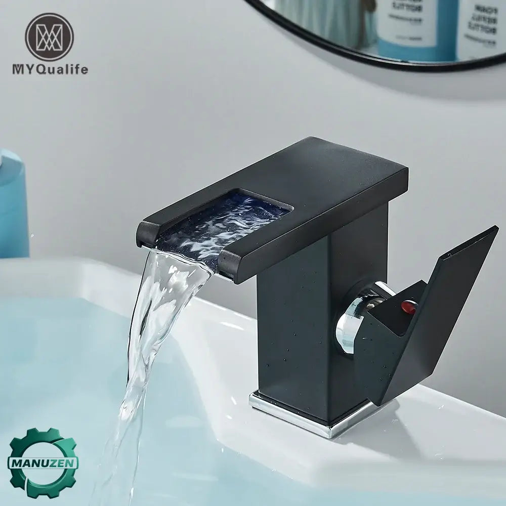 Mitigeur de lavabo cascade LED chaud/froid – vue principale