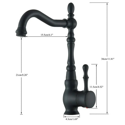 Mitigeur noir pivotant pour évier – eau chaude et froide – photo produit 6