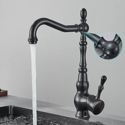 Mitigeur noir pivotant pour évier – eau chaude et froide – photo produit 5