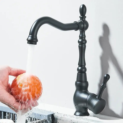 Mitigeur noir pivotant pour évier – eau chaude et froide – photo produit 4