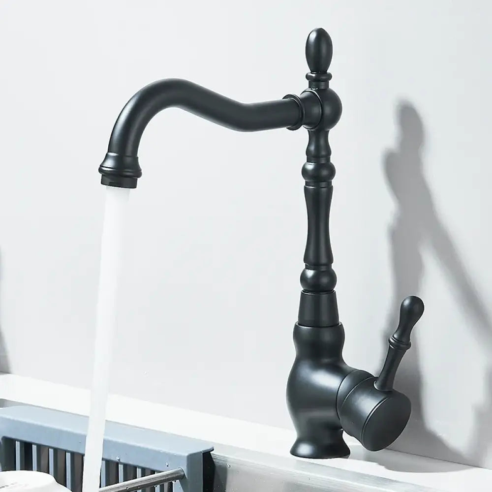 Mitigeur noir pivotant pour évier – eau chaude et froide – variante Noir