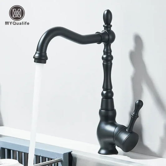 Mitigeur noir pivotant pour évier – eau chaude et froide – photo produit 2