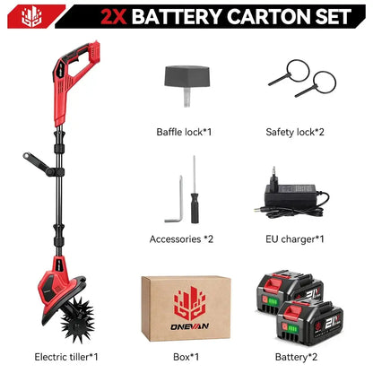 Motoculteur sans fil 24 cm – compatible Makita 18 V - Allemagne / Avec 2 batteries - Motoculteur électrique sans fil