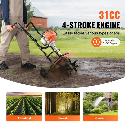 Motoculteur thermique 43 ou 212 cm³ – fraises avant en acier - Motoculteur thermique