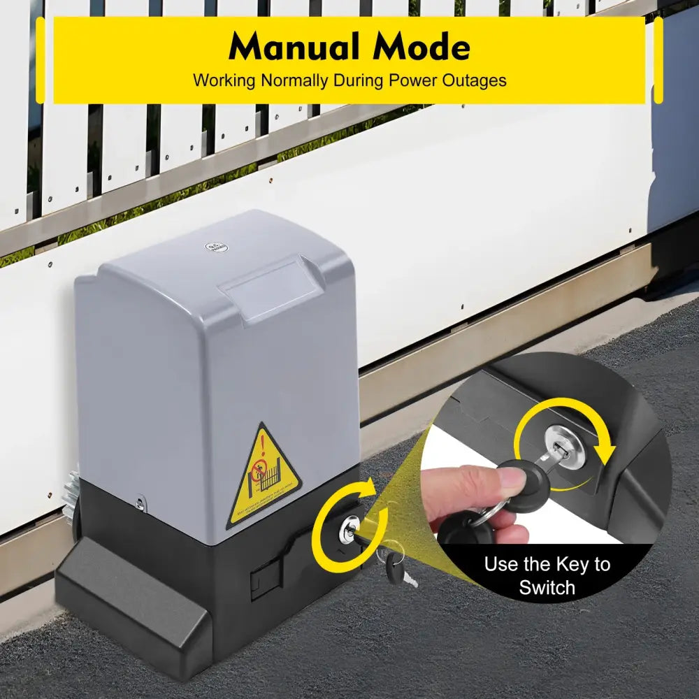 Motorisation portail coulissant 370 W – 600 kg, 2 télécommandes