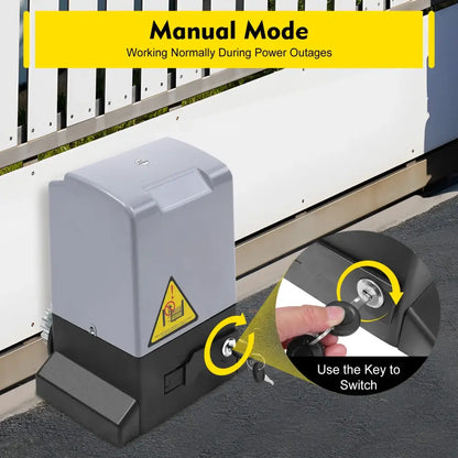 Motorisation portail coulissant 370 W – 600 kg, 2 télécommandes