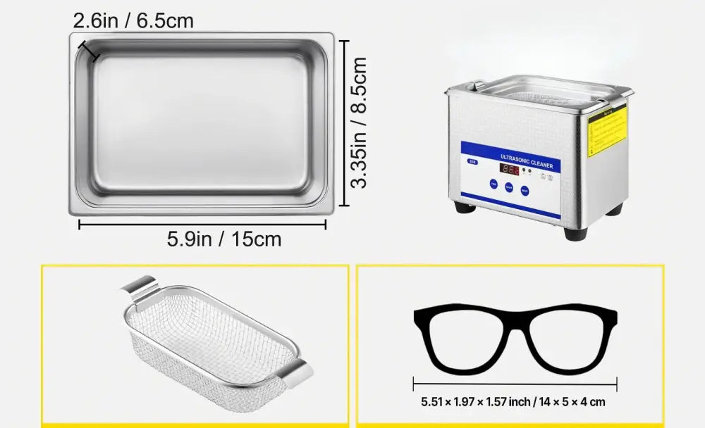 Nettoyeur à Ultrasons Portable 800ml 35W VEVOR