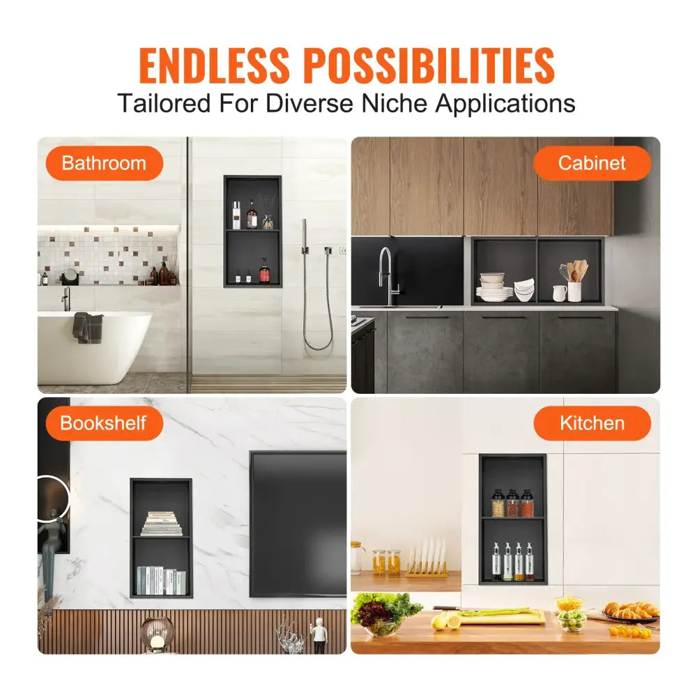 Niche De Douche En Acier Inoxydable 304 Insertion Murale Double Étagères