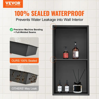 Niche De Douche En Acier Inoxydable 304 Insertion Murale Double Étagères