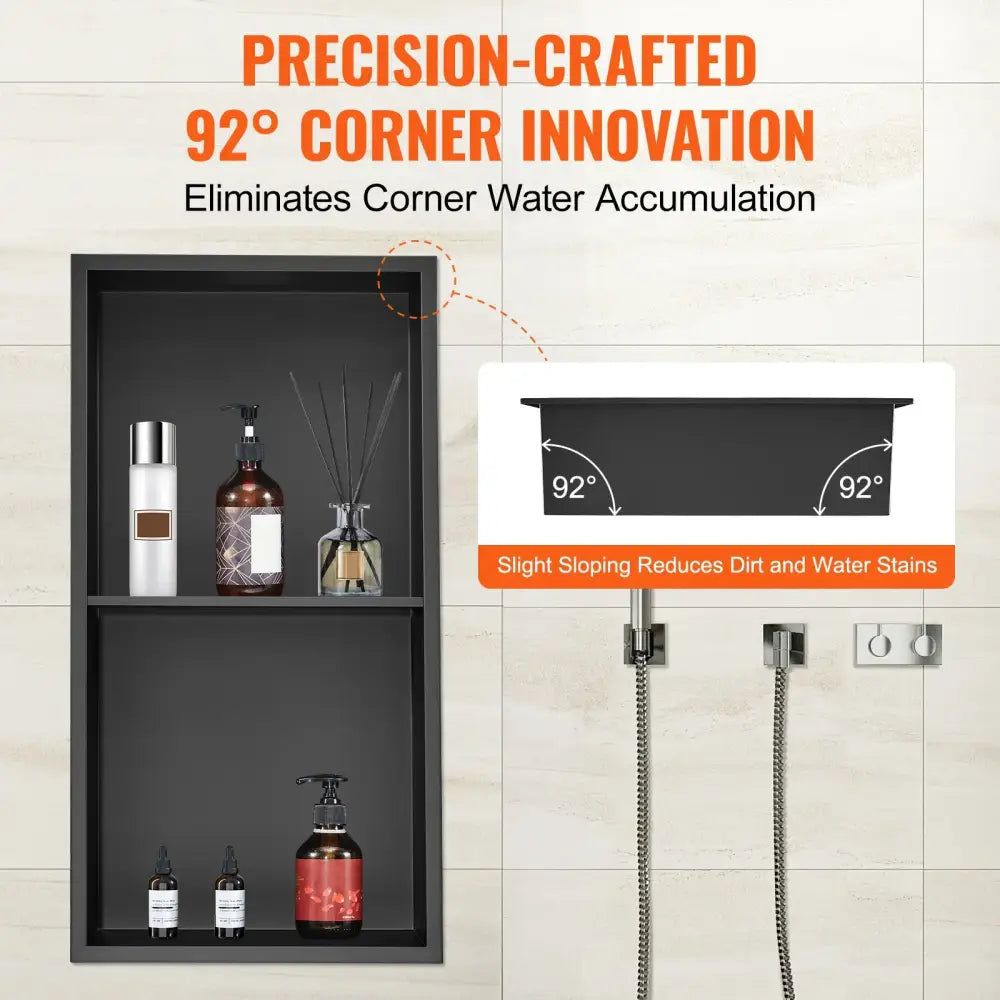 Niche De Douche En Acier Inoxydable 304 Insertion Murale Double Étagères