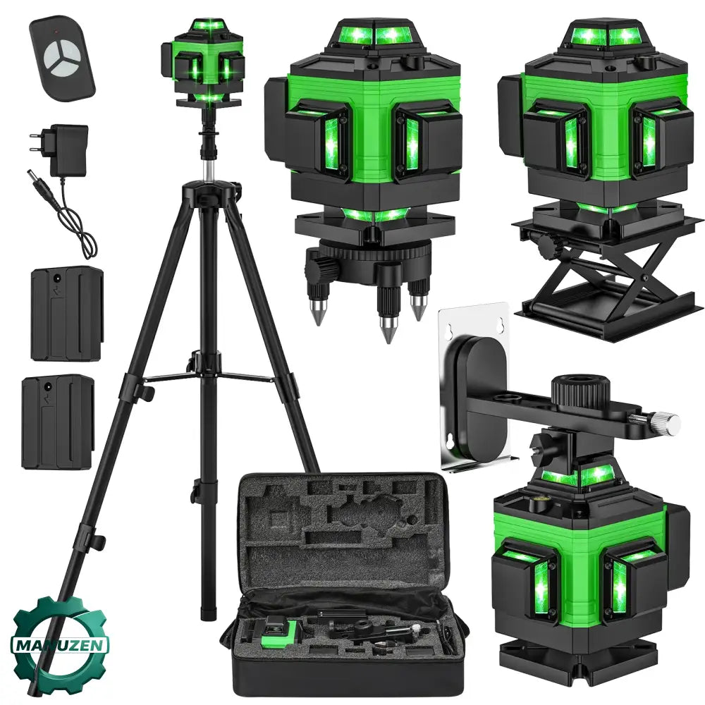 Niveau Laser 4D 16 Lignes Vert Alignement Précis 3x360 Auto Nivellement USB