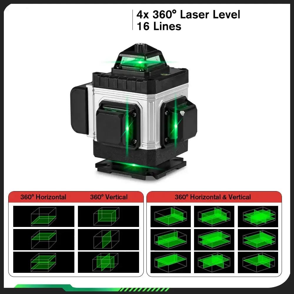 Niveau Laser Pro HGLINE 16Lignes Télécommande APP Nivellement 360 Degres