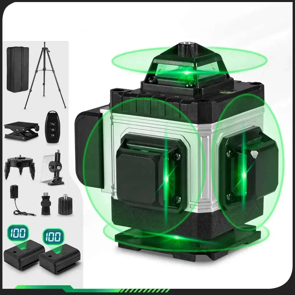 Niveau Laser Pro HGLINE 16Lignes Télécommande APP Nivellement 360 Degres