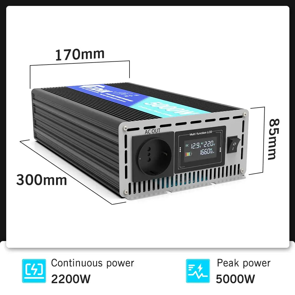 Onduleur pur sinus 5000 W — 24 V vers 220 V