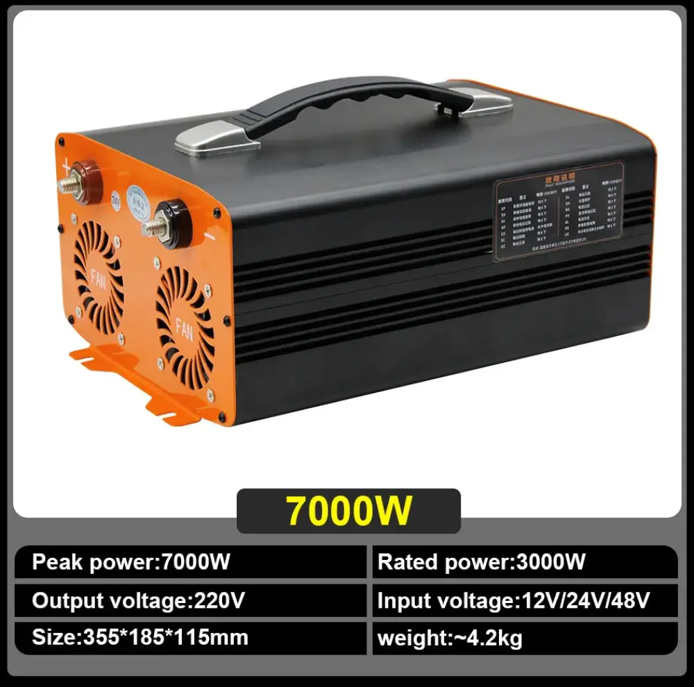Onduleur sinusoïdal pur 4000 W 5000 W 7000 W 9000 W 12 V 24 V DC vers 220 V