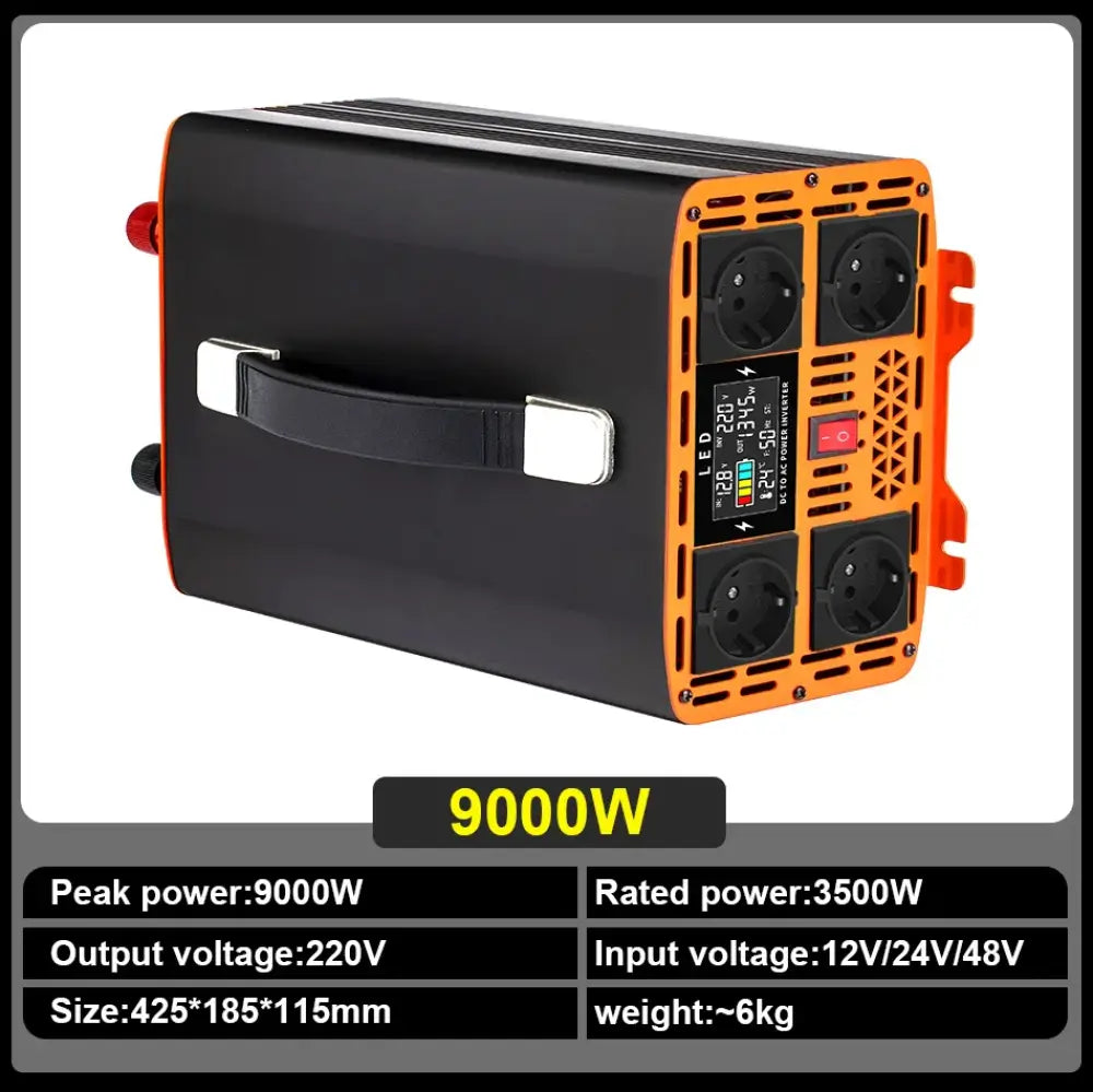 Onduleur sinusoïdal pur 4000 W 5000 W 7000 W 9000 W 12 V 24 V DC vers 220 V