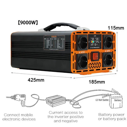 Onduleur sinusoïdal pur 4000 W 5000 W 7000 W 9000 W 12 V 24 V DC vers 220 V