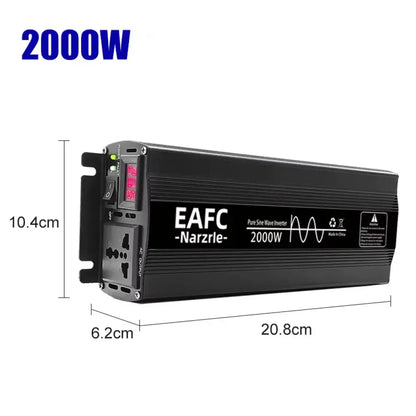 Onduleur sinusoïdal pur 4000 W DC12 V vers AC 220 V prise UE 2000W