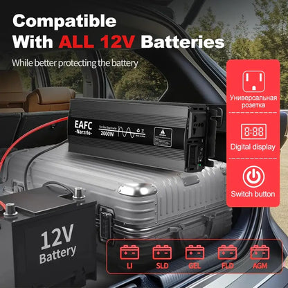 Onduleur sinusoïdal pur 4000 W DC12 V vers AC 220 V prise UE