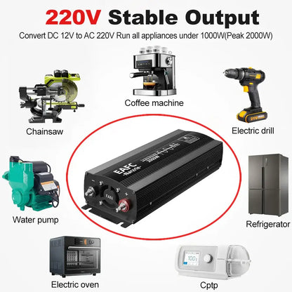 Onduleur sinusoïdal pur 4000 W DC12 V vers AC 220 V prise UE