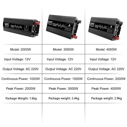 Onduleur sinusoïdal pur 4000 W DC12 V vers AC 220 V prise UE