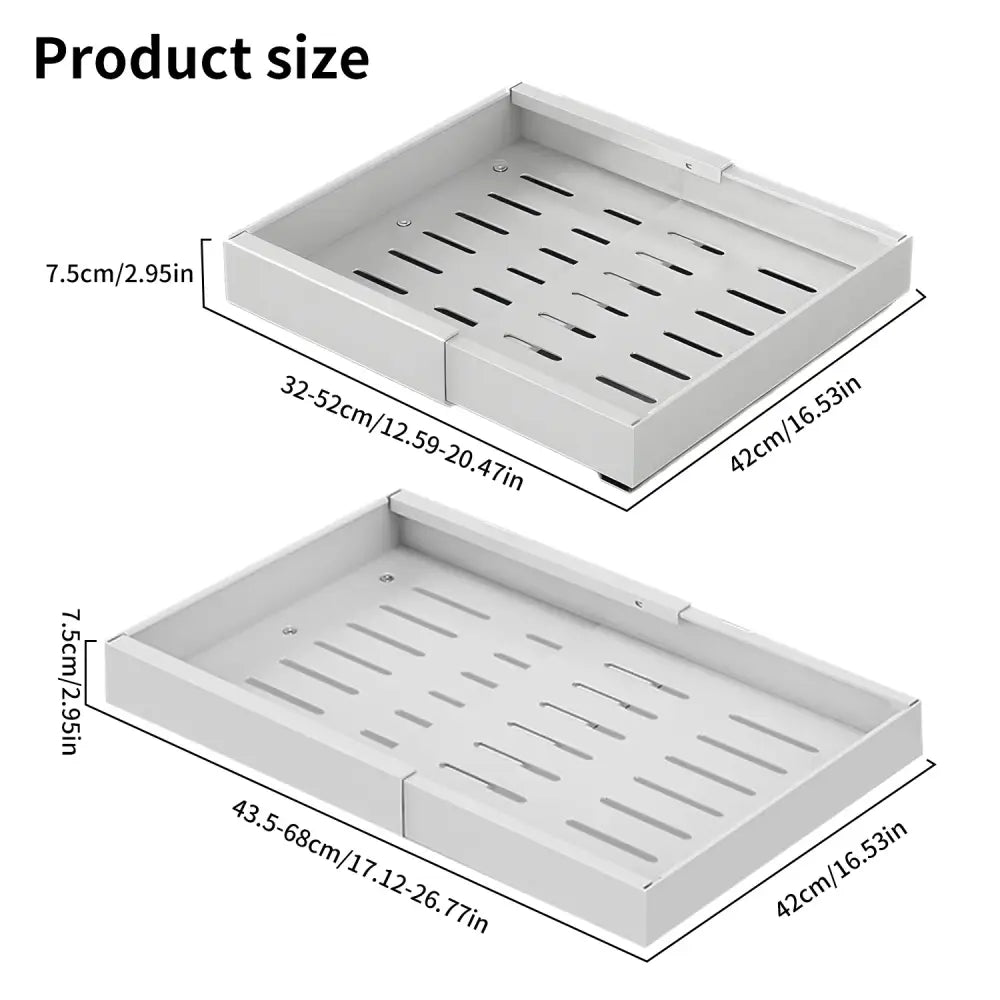 Organisateur coulissant pour placard de cuisine – sans perçage 1 ou 2 niveaux - Organisateur coulissant pour placard