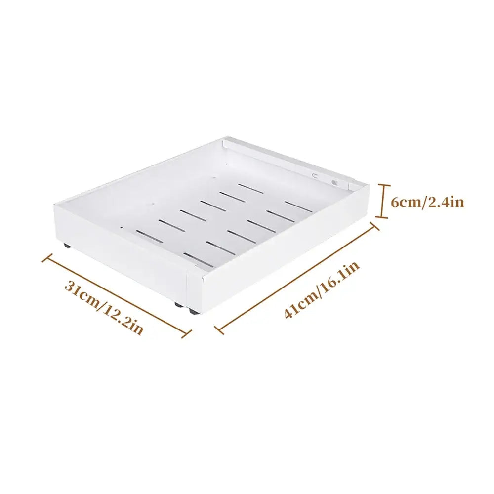 Organisateur coulissant pour placard de cuisine – sans perçage 1 ou 2 niveaux - Blanc – 1 pièce / France - Organisateur