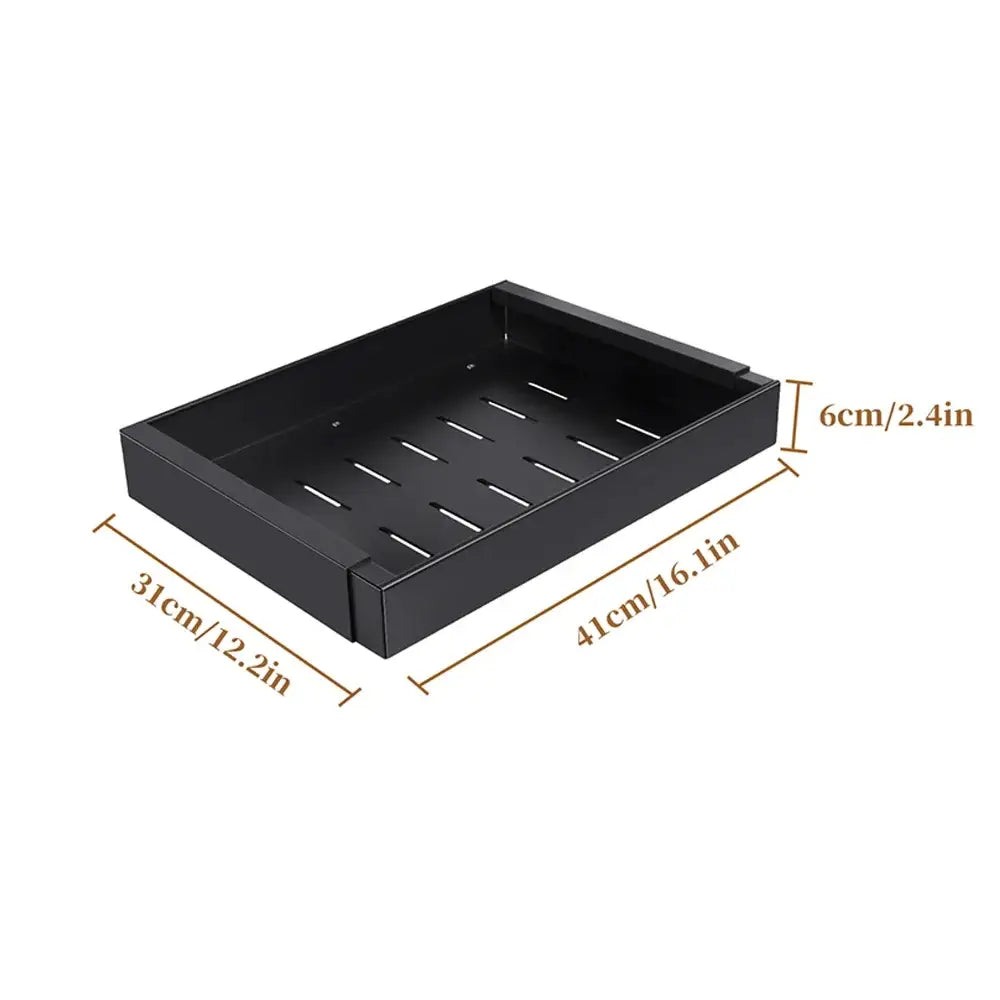 Organisateur coulissant pour placard de cuisine – sans perçage 1 ou 2 niveaux - Noir – 1 pièce / France - Organisateur