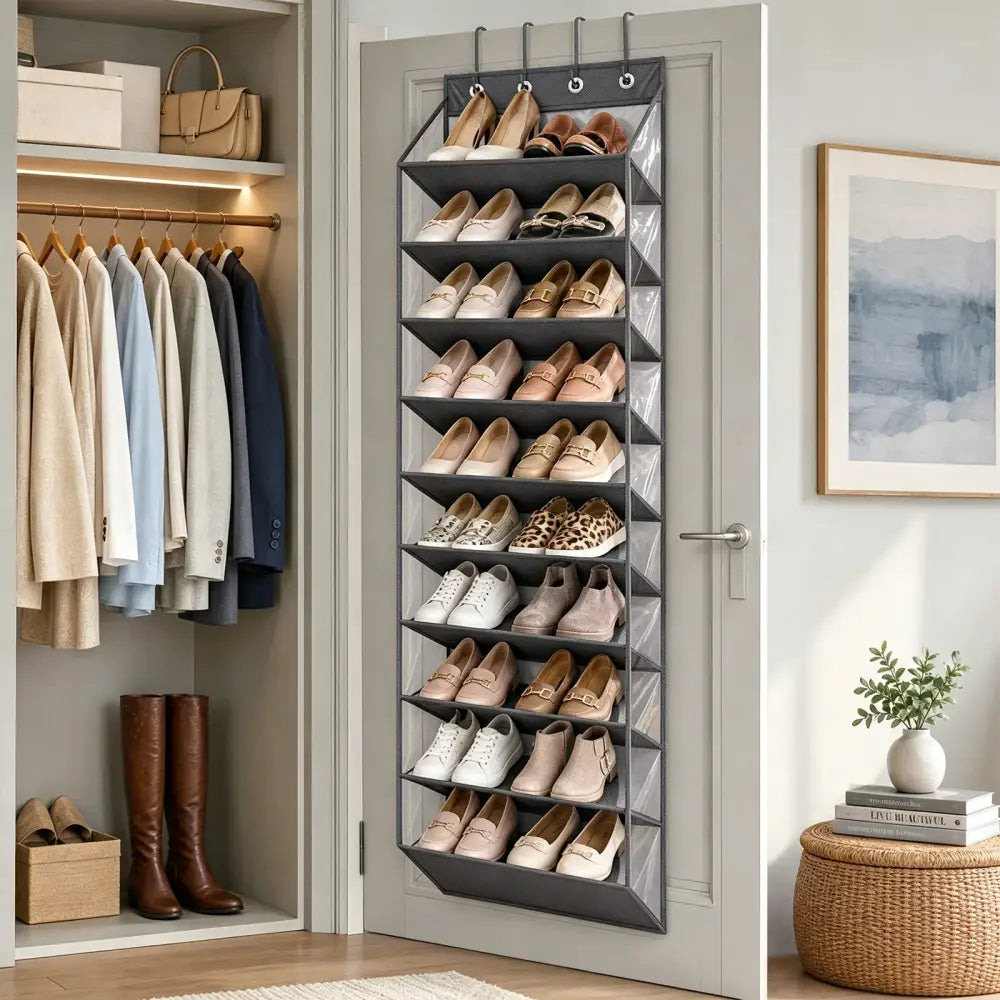 Organisateur de chaussures à suspendre – 10 poches – détail 4