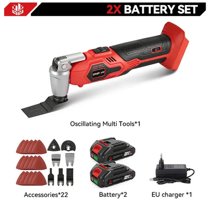 Outil multifonction oscillant 18 V 6 vitesses – 20 000 OPM - Allemagne / 2 batteries + chargeur européen - Outil