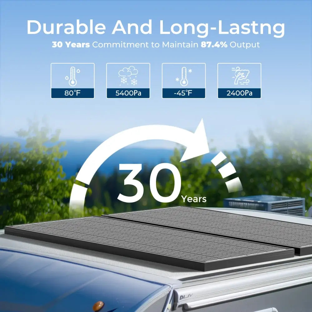 Panneau Solaire Monocristallin 100W 12V Rigide Étanche Camping