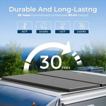 Panneau Solaire Monocristallin 100W 12V Rigide Étanche Camping