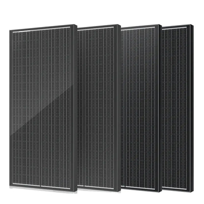 Panneau Solaire Monocristallin 100W 12V Rigide Étanche Camping - 100W x 4 / France