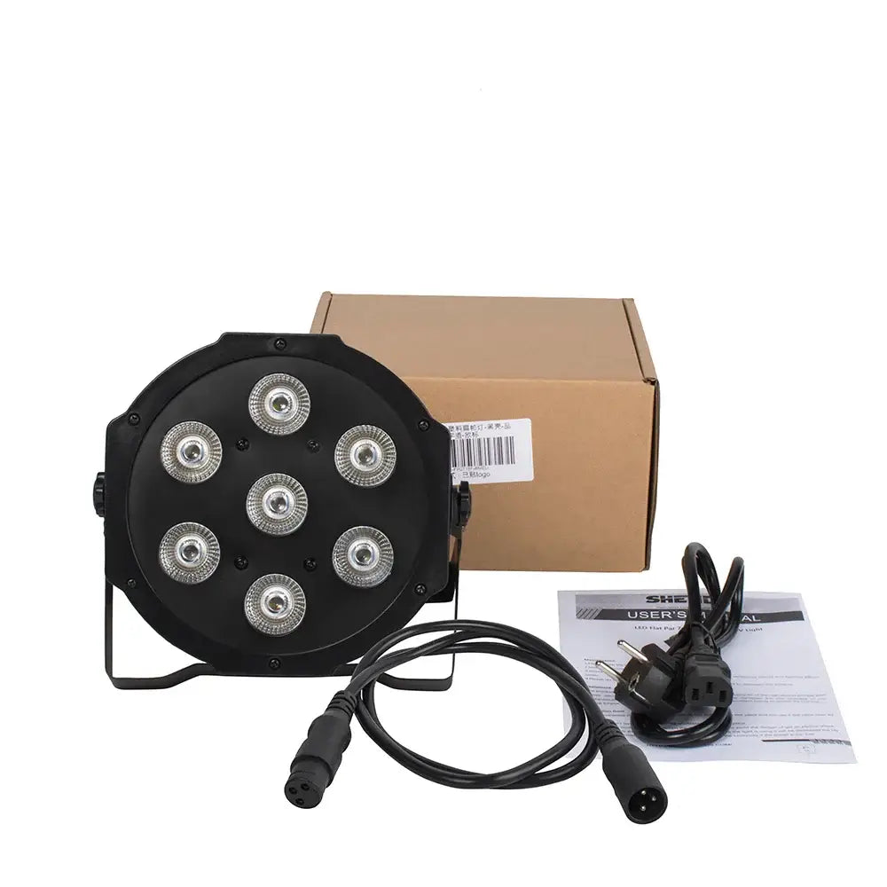 Par LED plat RGBWA UV 7 × 18 W ou 7 × 12 W pour scène événement fête mariage
