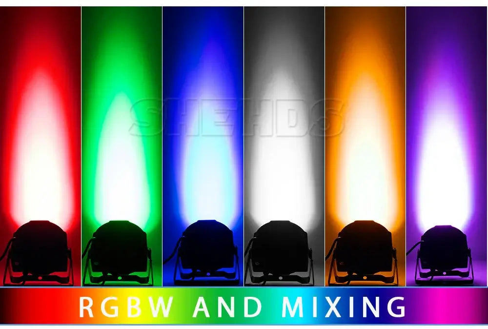 Par LED plat RGBWA UV 7 × 18 W ou 7 × 12 W pour scène événement fête mariage