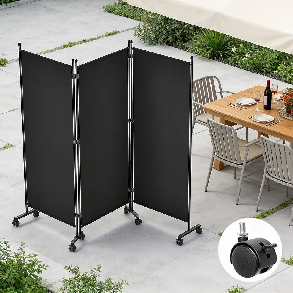 Paravent extérieur 3 panneaux 2,6 × 1,8 m – brise-vue pliable - 3 panneaux / 2,6 × 1,8 m / France - Paravent extérieur