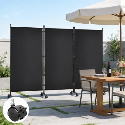 Paravent extérieur 3 panneaux 2,6 × 1,8 m – brise-vue pliable - 3 panneaux / 2,6 × 1,8 m / France - Paravent extérieur