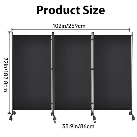 Paravent extérieur 3 panneaux 2,6 × 1,8 m – brise-vue pliable - 3 panneaux / 2,6 × 1,8 m / France - Paravent extérieur