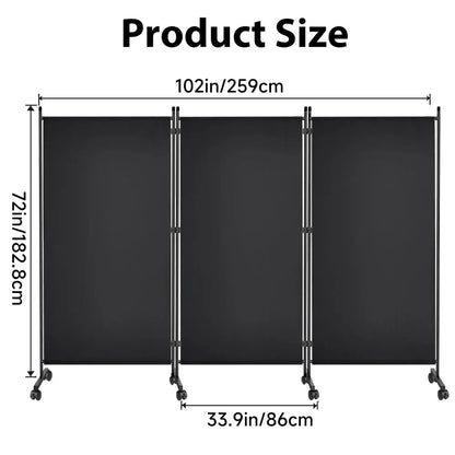 Paravent extérieur 3 panneaux 2,6 × 1,8 m – brise-vue pliable - 3 panneaux / 2,6 × 1,8 m / France - Paravent extérieur