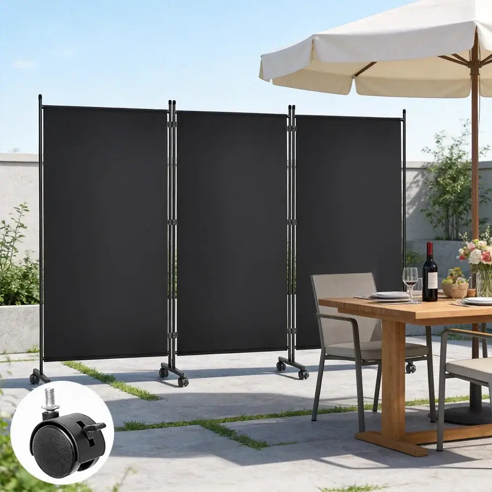 Paravent mobile pliable sur roulettes – cloison de séparation – vue principale