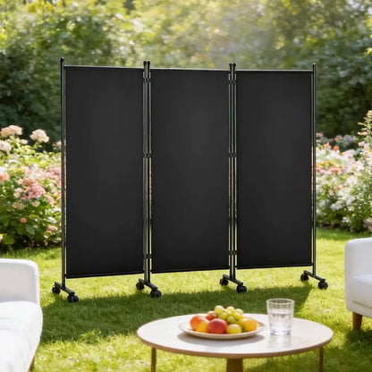 Paravent mobile pliable sur roulettes – cloison de séparation – détail 6