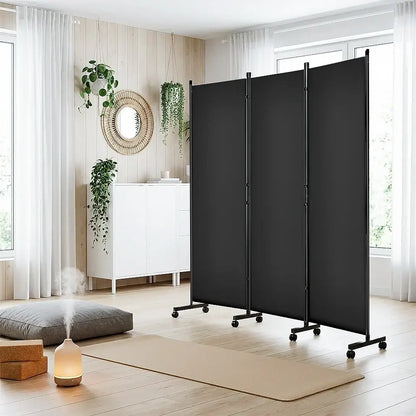 Paravent mobile pliable sur roulettes – cloison de séparation – détail 24